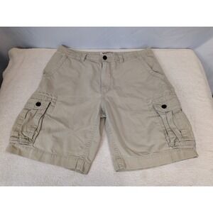 ARIZONA JEAN CO Men's Khaki Cargo Shorts Size 36 Outdoor Casual 100% Cotton EUC